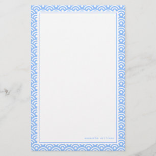 Papelaria Teste padrão azul de Seigaiha do japonês