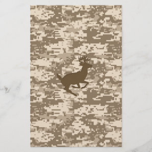 Papelaria Teste padrão bege de Camo dos cervos da camuflage