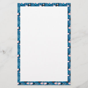 Papelaria Teste padrão bonito dos flamingos das flores