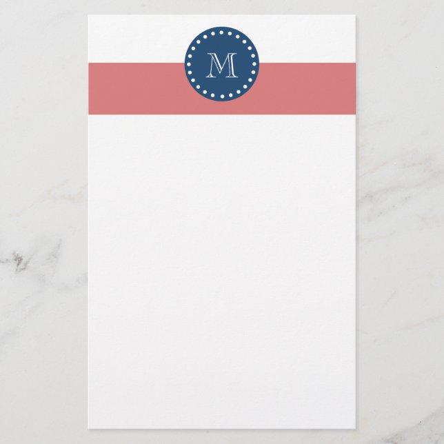 Papelaria Teste padrão branco das listras do pêssego, (Frente)