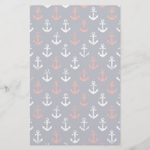 Papelaria Teste padrão branco e azul vermelho do marinho