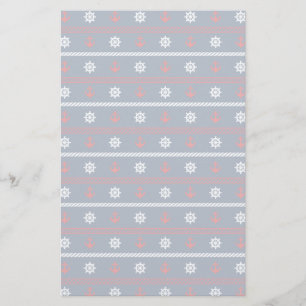 Papelaria Teste padrão branco e azul vermelho do oceano