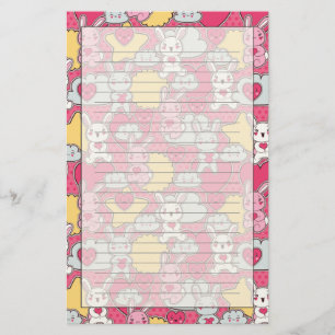 Papelaria Teste padrão da criança de Kawaii com Doodles