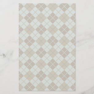 Papelaria Teste padrão de Argyle no azul e no Taupe