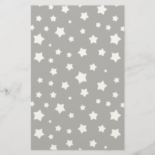 Papelaria Teste padrão de estrelas preto e branco