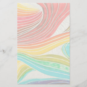 Papelaria Teste padrão de onda tirado por pinturas da