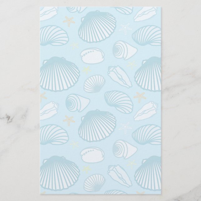 Papelaria Teste padrão do azul de oceano (Frente)