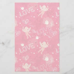 Papelaria Teste padrão do dia dos namorados com Cupido