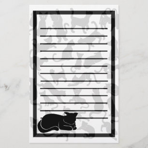 Papelaria Teste padrão do gato preto