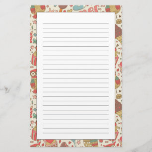 Papelaria Teste padrão do verão com sorvete