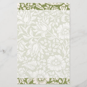 Papelaria Teste padrão do verde do Mallow de William Morris