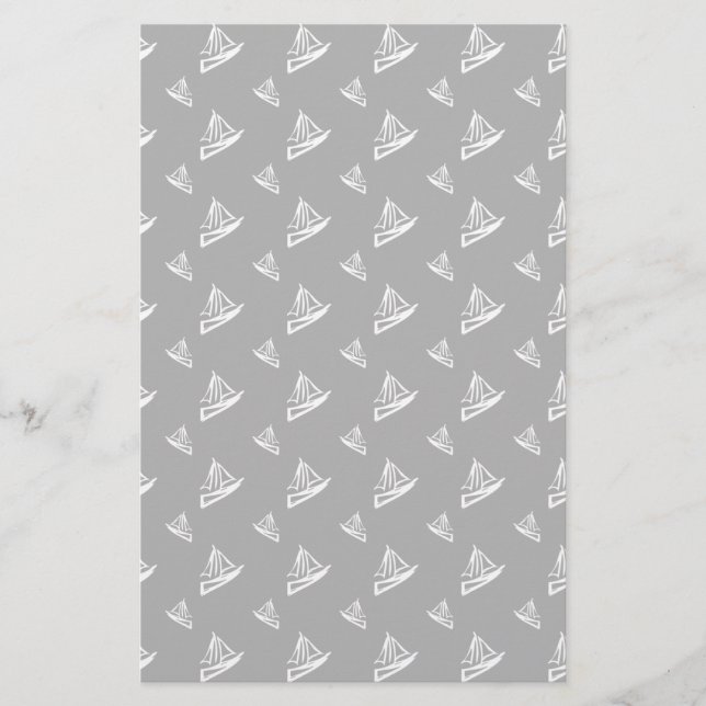 Papelaria Teste padrão esboçado do veleiro (Frente)