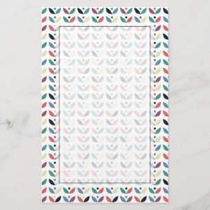 Papelaria Teste padrão geométrico floral da arte popular