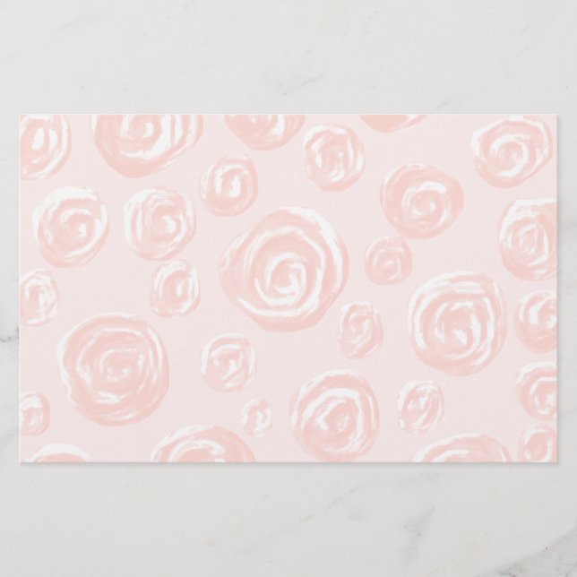 Papelaria Teste padrão macio bonito do rosa do rosa (Frente)