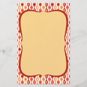 Papelaria Teste padrão retro do grânulo amarelo alaranjado