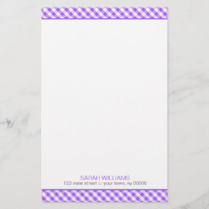 Papelaria Teste padrão roxo do guingão