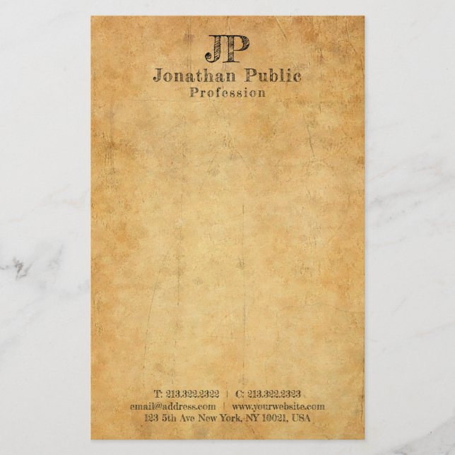 Papelaria Texto Distante Personalizado - Texto Antigo - Aspe (Frente)