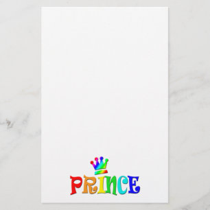 Papelaria Texto, príncipe e coroa do arco-íris do clipart