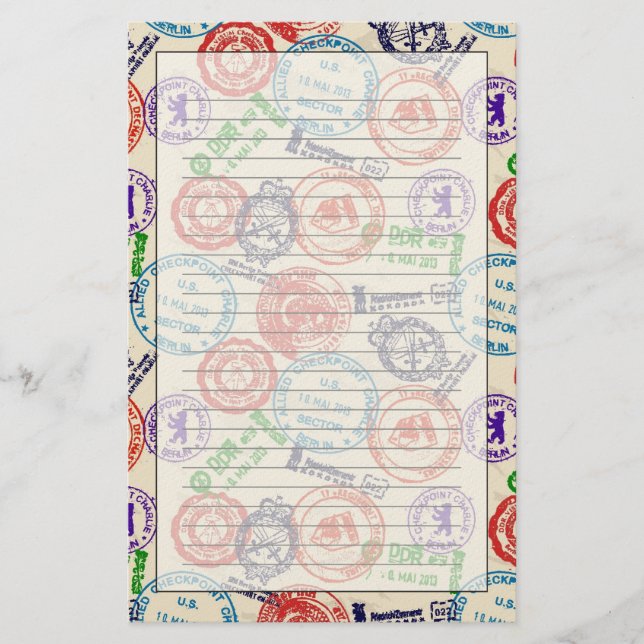 Papelaria Textura com selos reais (Frente)
