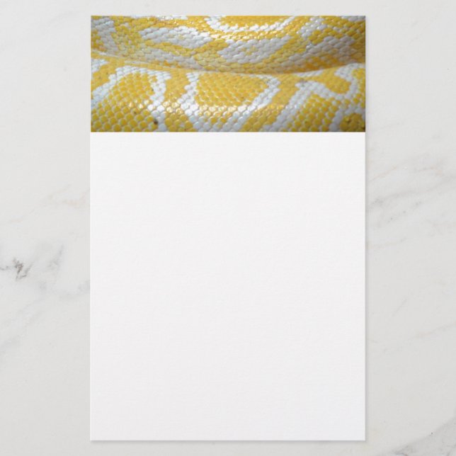 PAPELARIA TEXTURAS DA PELE DE COBRA DE BOA BRANCO AMARELO PA (Frente)
