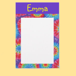 Papelaria Tie dye personalizable papel de carta