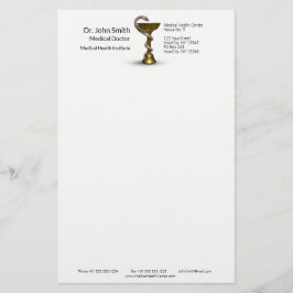 Papelaria Tigela Médica de Cobra de Bronze Hygieia Caduceu B