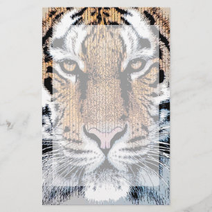 Papelaria Tiger stripes Retrato no Estilo Gráfico de Impress