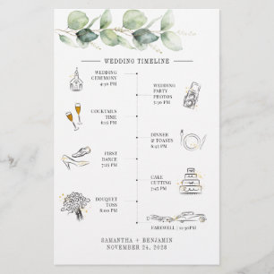 Papelaria Timeline Itinerária De Casamento Eucalyptus De Orç