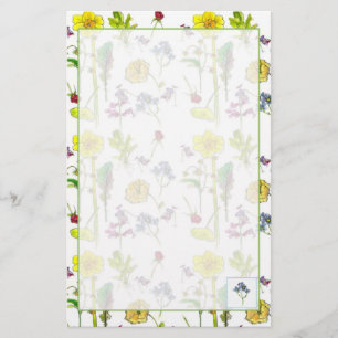 Papelaria Tiragem da planta dos Pansies dos Daffodils