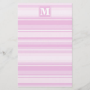 Papelaria Tiras rosadas para bebês monogramas