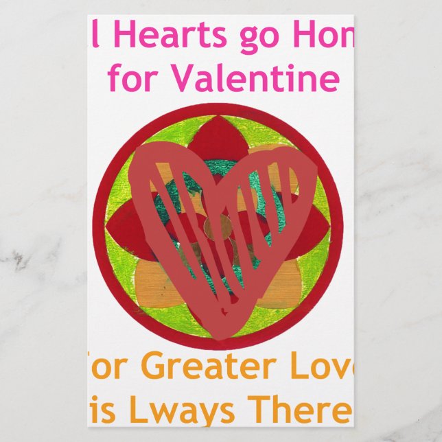 Papelaria Todos os corações vão para casa para o Impressão d (Frente)