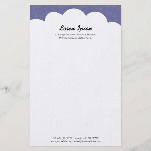 Papelaria Topo de Nuvem - Cinza Roxo (Frente)