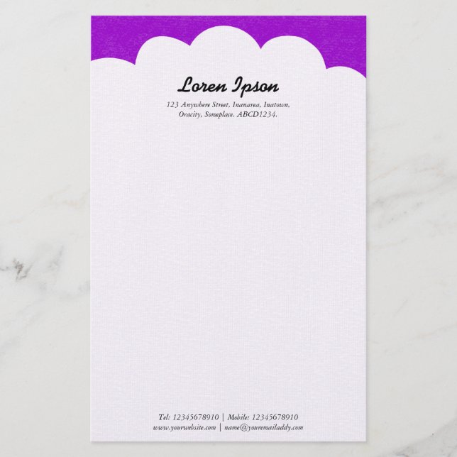 Papelaria Topo de Nuvem - Roxo (Frente)