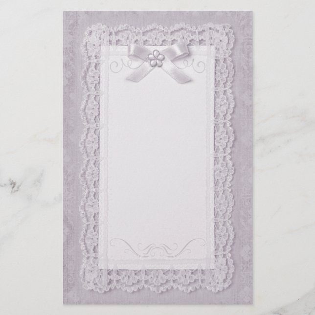 Papelaria Toque de rendas - Lavanda (Frente)