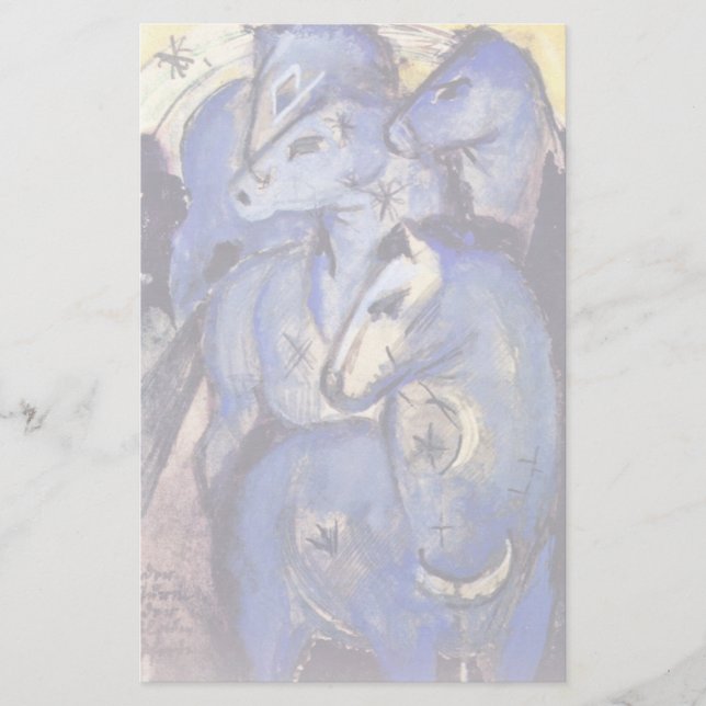 Papelaria Torre de cavalos azuis por Marc Franz (Frente)