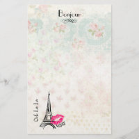 Torre Eiffel de La Paris em Padrão Vintage
