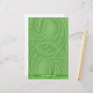 Papelaria Traços Elegantes Sobre Abstrato Verde Personalizad