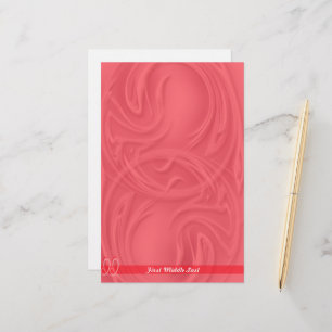 Papelaria Traços Elegantes Sobre Abstrato Vermelho Personali