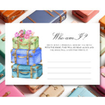 Travel bags - Who am I bridal shower game
