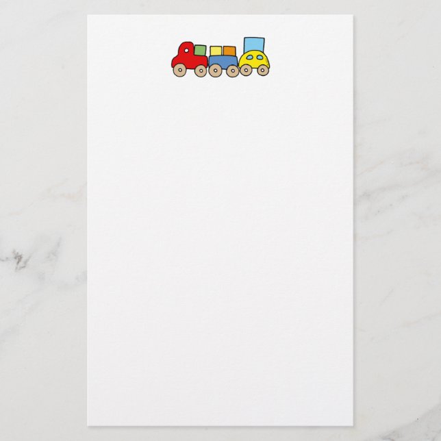 Papelaria Trem de madeira com tijolos (Frente)