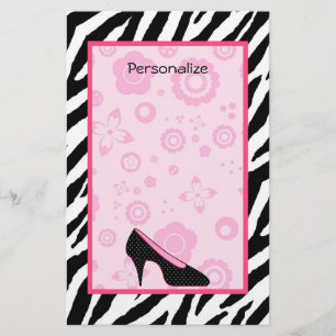 Papelaria Trendy Zebra - Calçados Rosa Menina Com Nome
