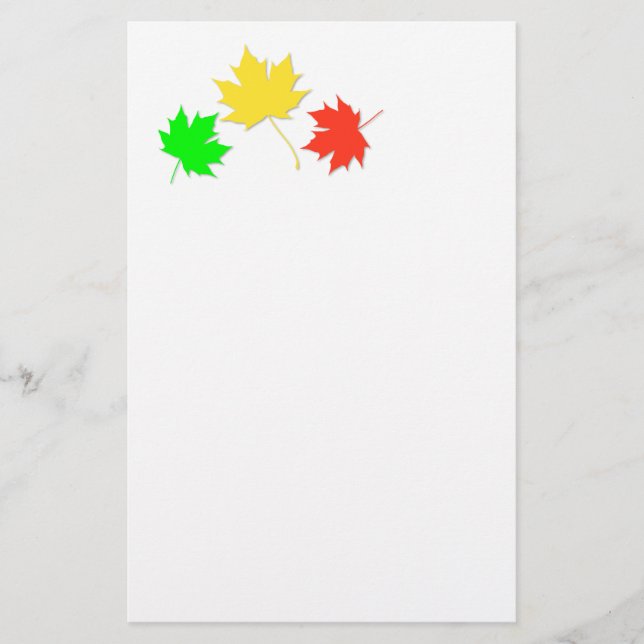 Papelaria Três folhas de maple (Frente)