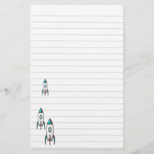 Papelaria Três navios e linhas de Rocket