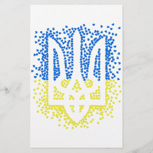 Papelaria Tridente de emblem ucraniano trizub espalhando cor