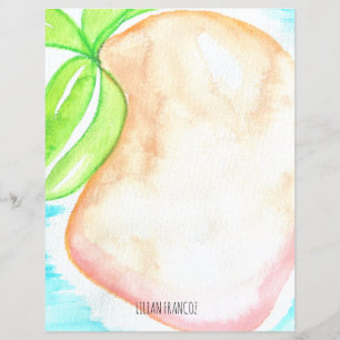 Papelaria Tropical de Manga Pintada à Mão com Aqua