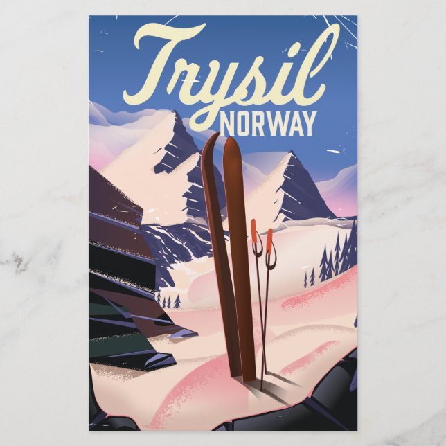Papelaria Trysil Noruega esqui (Frente)
