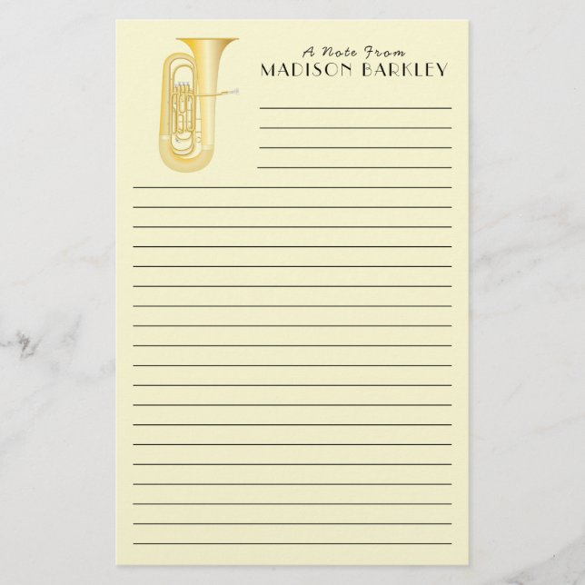 Papelaria Tuba Musical Teacher Stationery (Frente)