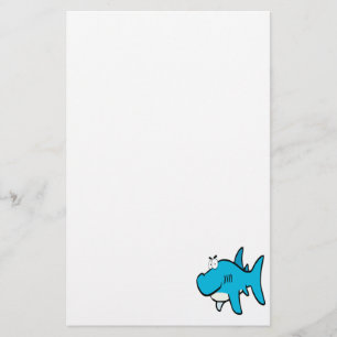 Papelaria tubarão de desenho animado sorrindo