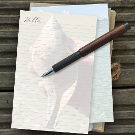 Papelaria Tulip Shell Ocean Background Lined Writing Paper