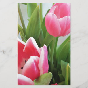 Papelaria Tulipas cor-de-rosa, buquê floral do primavera,
